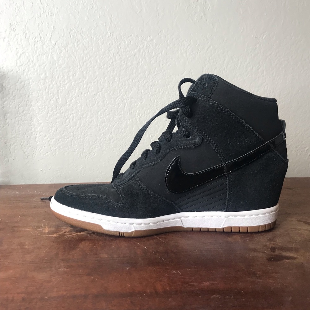 REDUCED | Black Suede Wedge | Nike Dunk Sky Hi